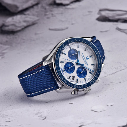 PAGANI DESIGN Serie Planetaria Saturn Light Tan Orologio al Quarzo da Uomo Cronografo Veloce con Vetro Zaffiro AR Orologio da Polso Uomo Novità 2026