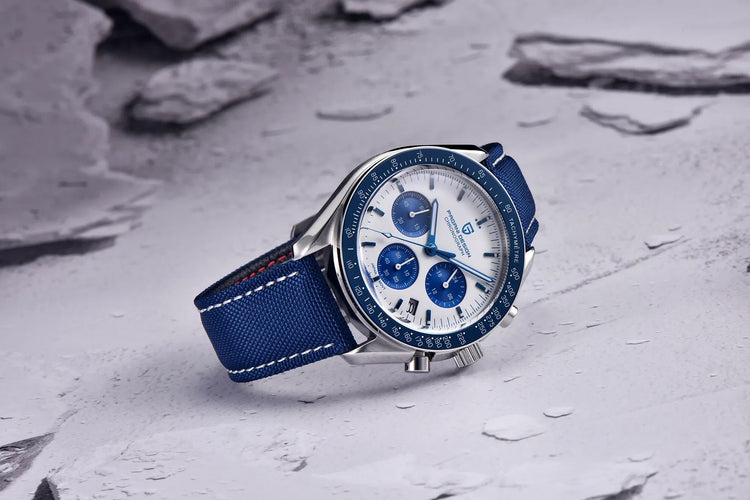 PAGANI DESIGN 2026 Nuova Serie Planetaria Saturno Orologio al Quarzo di Lusso Color Sabbia Chiaro da Uomo, Cronografo Sportivo Veloce con Vetro Zaffiro AR, Spedizione Locale nell'UE