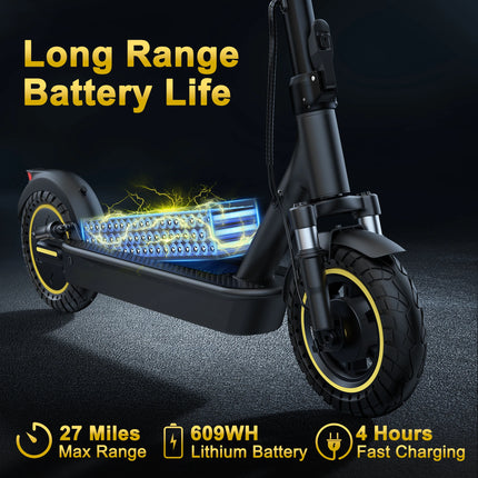 Monopattino Elettrico da 500W con Stock EU, Velocità Massima di 35 km/h, Autonomia Fino a 45 km, Freni Doppi e Design Completamente Impermeabile, Dotato di Pneumatici da 10 Pollici – Perfetto per Ragazzi che Amano le Avven