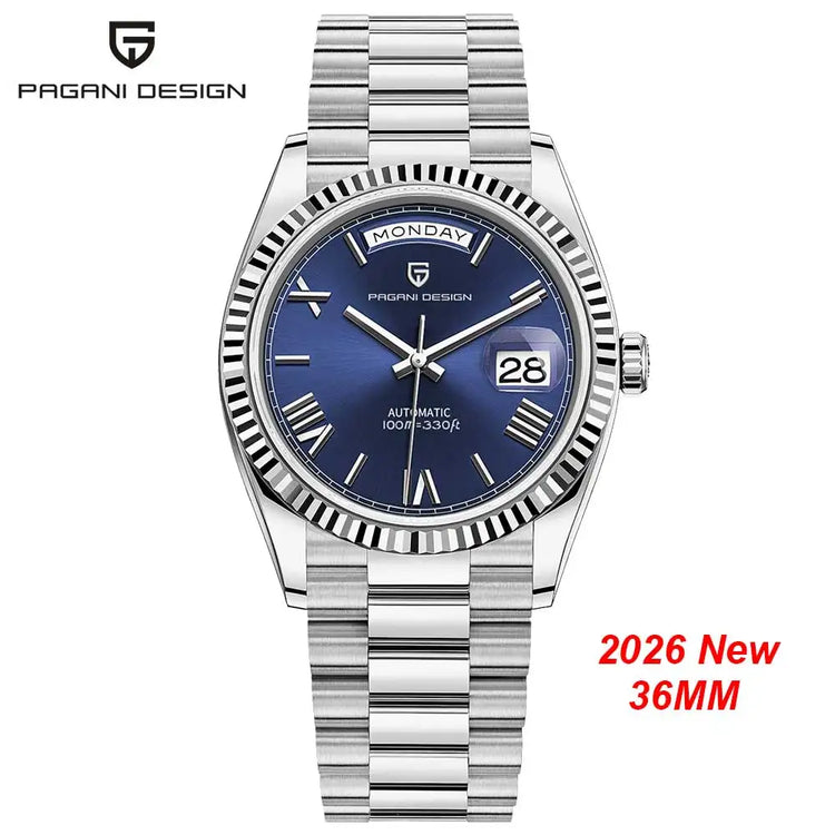 Orologi da uomo Gaphani DESIGN Blu, Orologio automatico di lusso da uomo, Vetro Zaffiro AR, Orologio Meccanico, Consegna da Magazzino Europeo