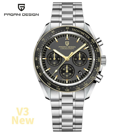 PAGANI DESIGN Nuovo Orologio da Uomo V6 Moon, Cronografo Sportivo di Lusso al Quarzo con Vetro Zaffiro e Rivestimento AR