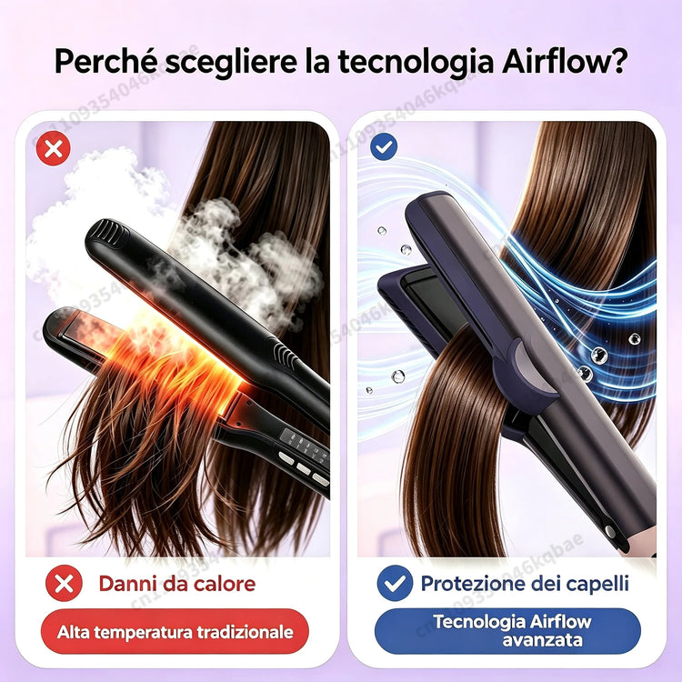 SenCiciMen 2 in 1 Air Straightener & Hair Dryer Negative Ion Flat Iron Salon-Quality Results For Lock in Moisture & Shine Hair Hot Styling Tools For Women Gift