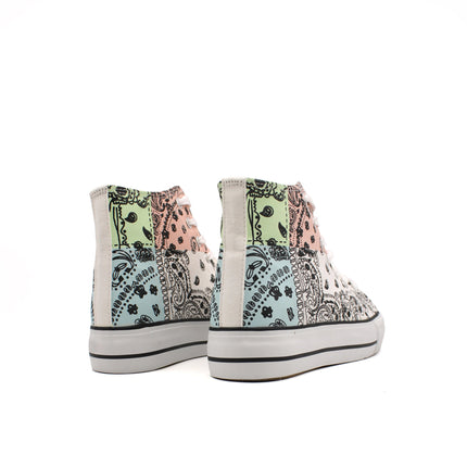 Soraia Shoes Women's sneakers, Classic Canvas Sneakers, Original soraia style, Canvas Tennis with pasley Print, Canvas Tennis, Conventional Sole, Canvas sneakers with Ankle and Cordon PlatiNum