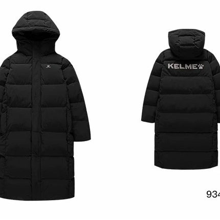 Kelme Long Down Men Winter Jacket Hooded Warm Windproof Couple Camping Equipment Paragraph Down Coat Jacket Women Утепленный