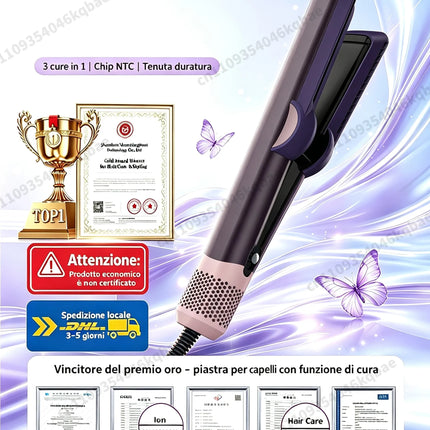 SenCiciMen 2 in 1 Air Straightener & Hair Dryer Negative Ion Flat Iron Salon-Quality Results For Lock in Moisture & Shine Hair Hot Styling Tools For Women Gift