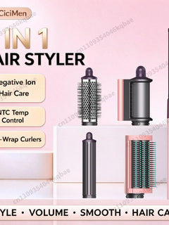 SenCiciMen 6 in 1 Air Styler Negative Ion Hair Dryer For Auto CurlingHair Styling Tools For Fast Drying,Curling,Volumizing & Smooth Best Gift for Women