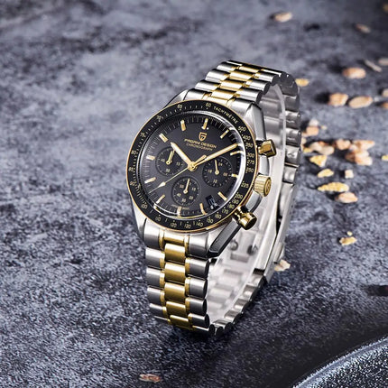 PAGANI DESIGN 2026 Nuovo Orologio al Quarzo da Uomo con Fasi Lunari, Orologi di Lusso con Vetro Zaffiro AR, Cronografo Impermeabile PD1701, Spedizione Locale