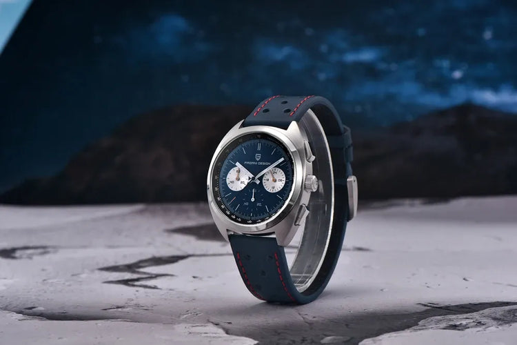 PAGANI DESIGN Nuovo Orologio da Uomo Turtle Back Cronografo al Quarzo con Vetro Zaffiro e Bracciale, Movimento Giapponese VK63, Spedizione Locale