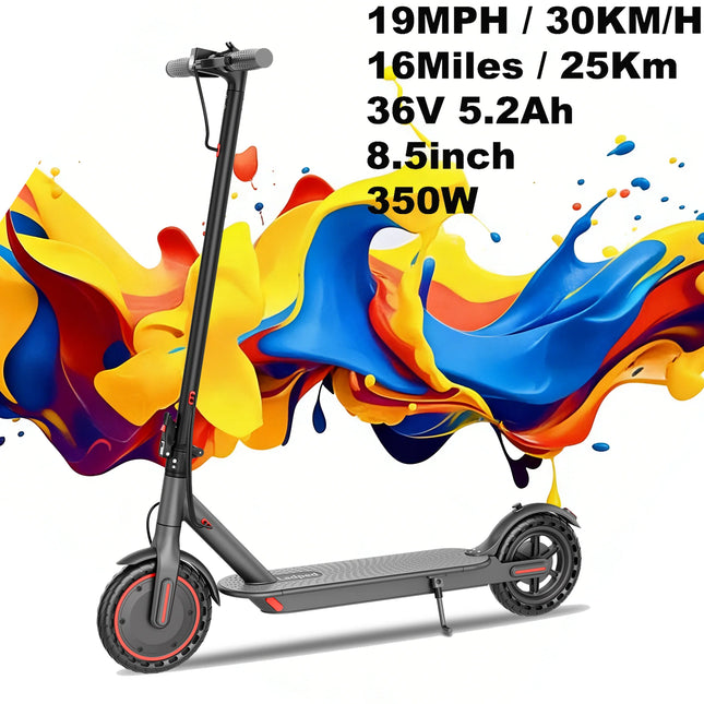 Monopattino Elettrico Pieghevole da 350W con Pneumatici Solidi da 8,5 Pollici, Velocità Massima 30 km/h, Autonomia Fino a 32 km, Telaio in Lega di Alluminio Anti-scivolo e Ammortizzante, Capacità Massima di Carico 120 Kg, S