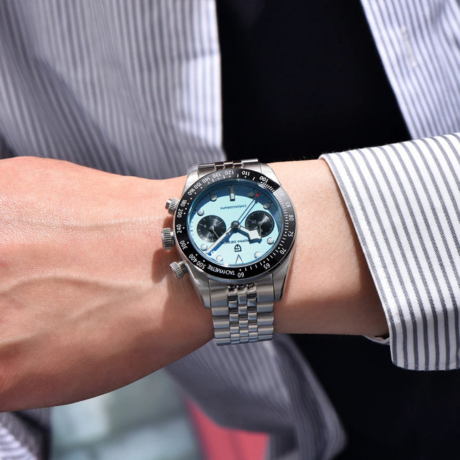New PAGANI DESIGN Panda 2026 Men's Watch, Luxury Brand, Quartz Watch, Sport Chronograph, Ceramic Bezel, AR Sapphire Glass, Luminous, Waterproof, Stainless Steel