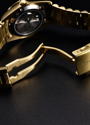 Nuovo Orologio da Uomo di Lusso PAGANI DESIGN add36 Dorato 2026, Orologio Meccanico Automatico con Vetro Zaffiro AR Protettivo, Cassa in Acciaio Inossidabile, Datario, da Polso