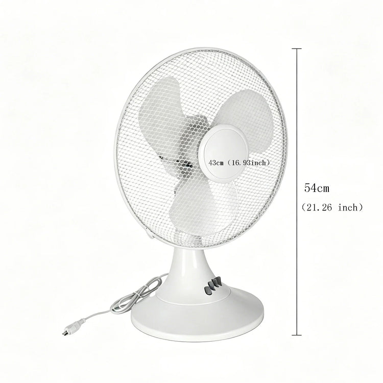 Ventilatore da tavolo elettrico con 3 velocità, silenzioso, 30 °   Inclinabile °   Protezione in rete sicura, a basso consumo energetico, per camera da letto, ufficio e stanza