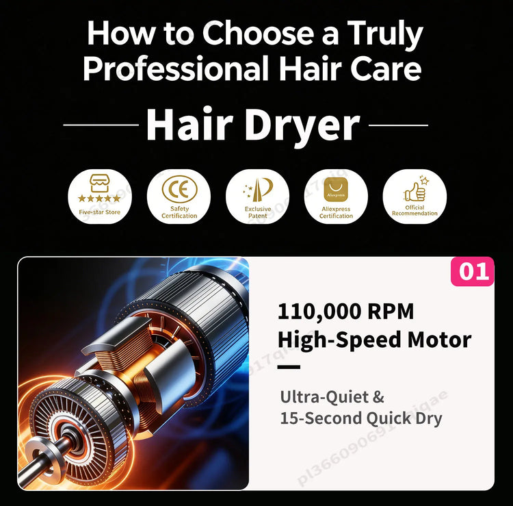 SenCiciMen 6 IN 1 Super Hair Dryer Negative Ion Hair Care Hairdryer With Auto-Wrap Curler 1600W Blow Dryer Home Appliances Tourist Styling Tools Holiday Gift Ideas for Women