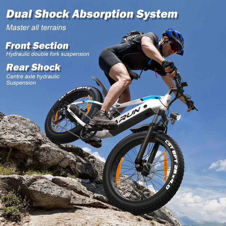 Bicicletta Elettrica per Adulti Varun S26-1, E-bike da Montagna, Batteria 48V 16Ah, Fatbike 26'', Bicicletta Elettrica da Strada
