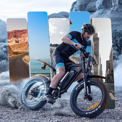 Bicicletta Elettrica DEEPOWER 1500W R700 con Batteria Rimovibile 48V 25Ah, Autonomia Massima 70KM, Pneumatici Larghi 20*4.0, Freni Idraulici, Ammortizzatori Idraulici, Pannello Strumenti LCD Smart, Bici Elettrica per Tutti i