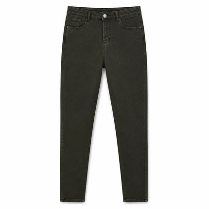 Women's Jeans Skinny High Waist Denim Green Olive Washed Elastic Effect pants Slim Fit Streetwear Casual For Work Out And Leisure YW‑1639D