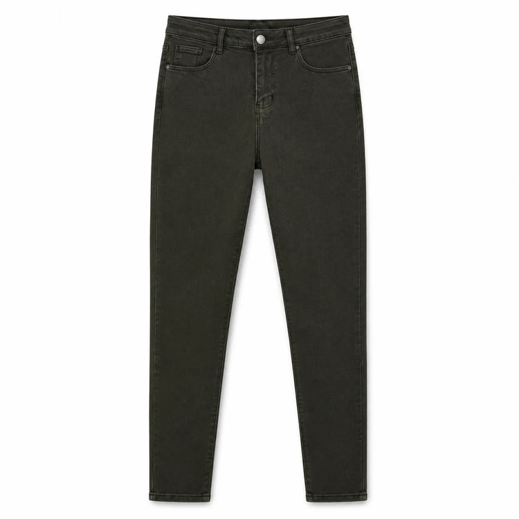 Women's Jeans Skinny High Waist Denim Green Olive Washed Elastic Effect pants Slim Fit Streetwear Casual For Work Out And Leisure YW‑1639D