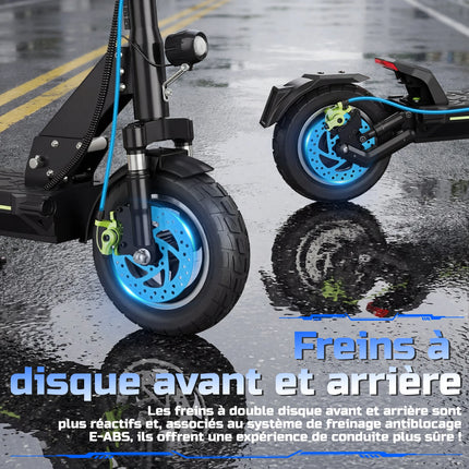 Monopattino elettrico Todimart D5S 490W 48V 10.4AH, autonomia 24KM, pneumatici fuoristrada da 10 pollici, sistema di sospensioni rigide, monopattino elettrico per adulti con APP.