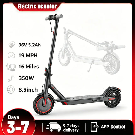 Monopattino elettrico da 350W con stock UE, velocità massima di 19 MPH, autonomia fino a 20 miglia, pneumatici solidi da 8,5 pollici antiscivolo e ammortizzanti, telaio in lega di alluminio, capacità di carico massima di 12
