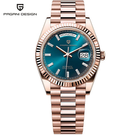 Nuovo Orologio da Uomo PAGANI DESIGN D36 in Oro Rosa, Lussuoso Automatico Meccanico Impermeabile con Vetro Zaffiro AR, Acciaio Inossidabile, Data, Regalo per Uomo