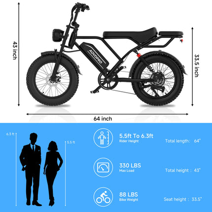 EU Stock 1500W High Power E-Bike Dual Disc Brake Bright Headlight 20 Inch Shock Absorb Tires Comfort Ride For Adult Campus Daily Travel