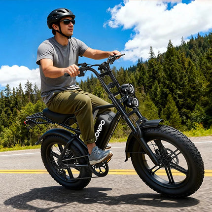 Bicicletta elettrica AONPO per adulti, motore da 2000W di potenza massima, batteria 52V15Ah, moto da montagna fuoristrada, pneumatici fat da 20*4.0 pollici, E-Bike
