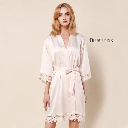 Hermana De La Novia Robes Personalizzato Madre De La Novia Kimono Personalizzato Setoso Abito da sposa da damigella d'onore Vestaglie estive in raso