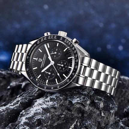 PAGANI DESIGN 2026 Nuovo Orologio al Quarzo da Uomo con Fasi Lunari, Orologi di Lusso con Vetro Zaffiro AR, Cronografo Impermeabile PD1701, Spedizione Locale