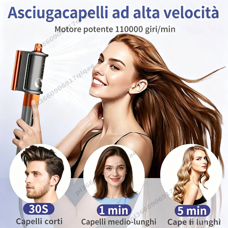 SenCiciMen 6 in 1 Professional Hot Air Styler Negative Ion Multi Hair Styler Set for Auto Curling Hair Styling Tools For Fast Drying, Curling, Volumizing &  Smooth Best Gift for Women