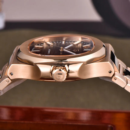 Nuovo Orologio Meccanico Automatico di Lusso Pugani da Uomo con Vetro Zaffiro Antiriflesso e Lancette Luminose, Orologio Sportivo da Uomo, Consegna Locale