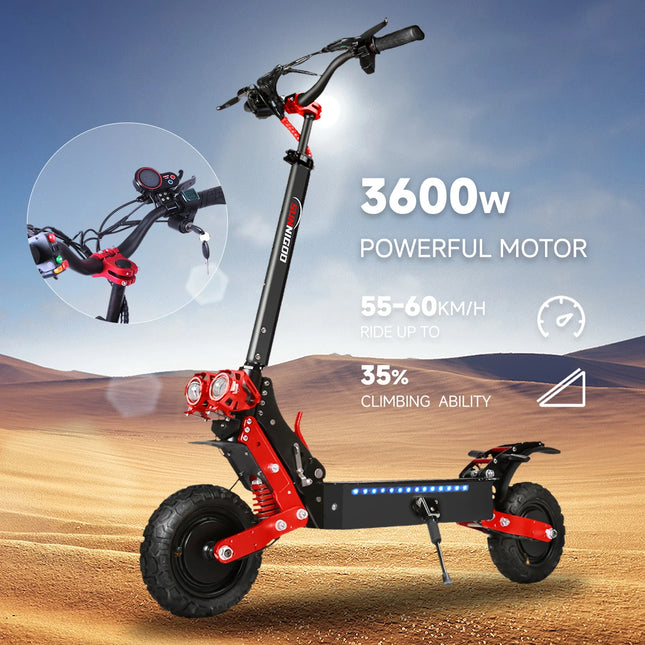 Scooter elettrici 3600W Doppio motore 48V21Ah con indicatori di direzione EScooter 11" Pneumatico fuoristrada Freni a doppio disco ad alta sospensione E-Scooter