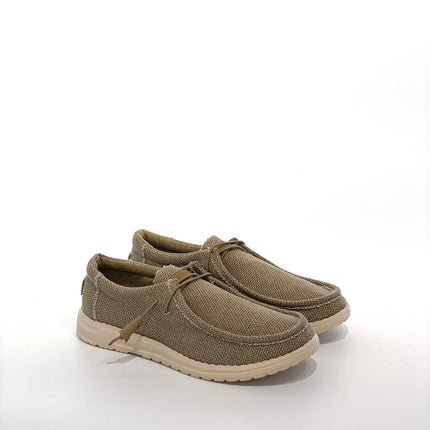 Scarpe casual da uomo in tela con punta a mocassino, leggere e comode, per tutti i giorni