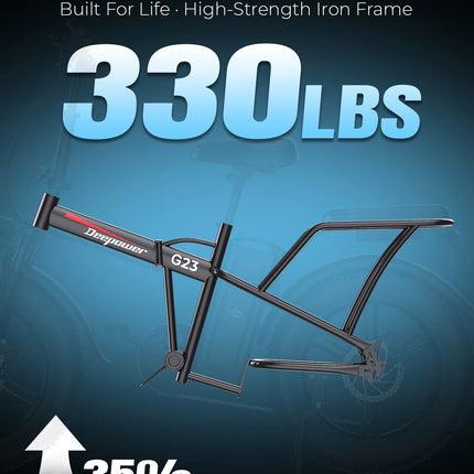 DEEPOWER G23 Bici Elettrica Pieghevole per Adulti, Motore ad Alta Coppia 90N·m, Batteria LG 48V 35Ah, Freni a Disco Meccanici, Pneumatici Fat 20×4.0, E-Bike Fuoristrada a Lunga Autonomia