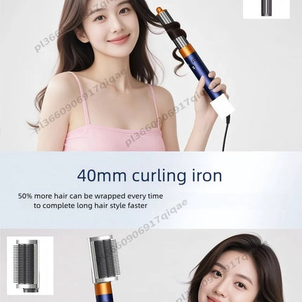 SenCiciMen 6 in 1 Professional Hot Air Styler Negative Ion Multi Hair Styler Set for Auto Curling Hair Styling Tools For Fast Drying, Curling, Volumizing &  Smooth Best Gift for Women