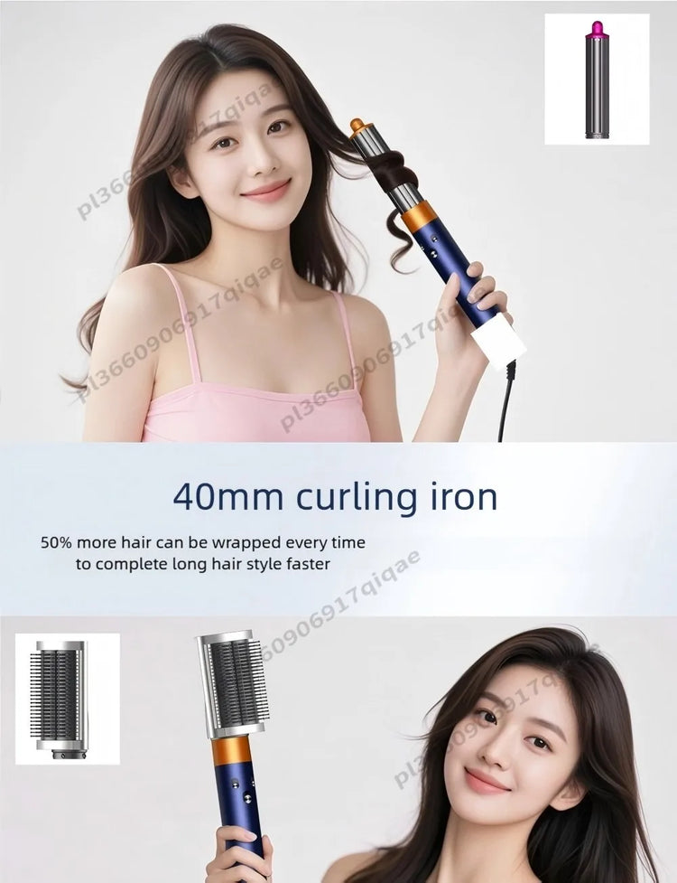 SenCiciMen 6 in 1 Professional Hot Air Styler Negative Ion Multi Hair Styler Set for Auto Curling Hair Styling Tools For Fast Drying, Curling, Volumizing &  Smooth Best Gift for Women
