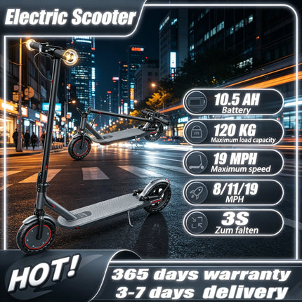 Monopattino Elettrico 350W con Stock EU, Velocità Massima 30 km/h, Autonomia Fino a 37 km, Pneumatici Solidi Antiscivolo da 8,5 Pollici, Telaio in Lega di Alluminio, Carico Massimo 120 Kg, Monopattino Elettrico Pieghevole Po