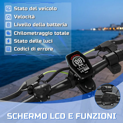 Monopattino Elettrico Adulto, Scooter Elettrico Pieghevole, Velocità Fino a 24.9 Km/h, 40Km di Autonomia, 10" Pneumatici Solidi, Carico massimo 120 kg, Doppia frenata