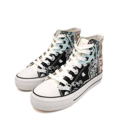 Soraia Shoes Women's sneakers, Classic Canvas Sneakers, Original soraia style, Canvas Tennis with pasley Print, Canvas Tennis, Conventional Sole, Canvas sneakers with Ankle and Cordon PlatiNum