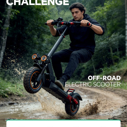 Monopattino Elettrico per Adulti, Motore 800W, Batteria 48V 15AH, Velocità Massima 45KM/H, Pneumatici Fuoristrada da 10 Pollici, Doppio Freno