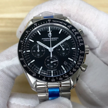 Orologio al Quarzo PAGANI DESIGN per Uomo, Orologio Goldmoon VK63, Cronografo Sportivo, Vetro Zaffiro AR, Luminoso, Impermeabile