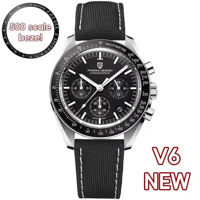 PAGANI DESIGN Nuovo Orologio da Uomo di Lusso al Quarzo con Vetro Zaffiro AR, Cronografo Sportivo Impermeabile 500 ATM, Movimento Giapponese, Luminoso, in Acciaio 316L