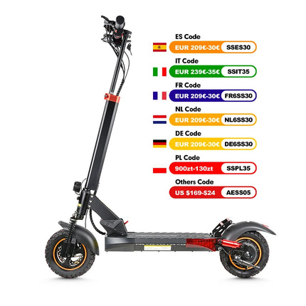 Monopattino Elettrico per Adulti, Motore 800W, Batteria 48V 15AH, Velocità Massima 45KM/H, Pneumatici Fuoristrada da 10 Pollici, Doppio Freno