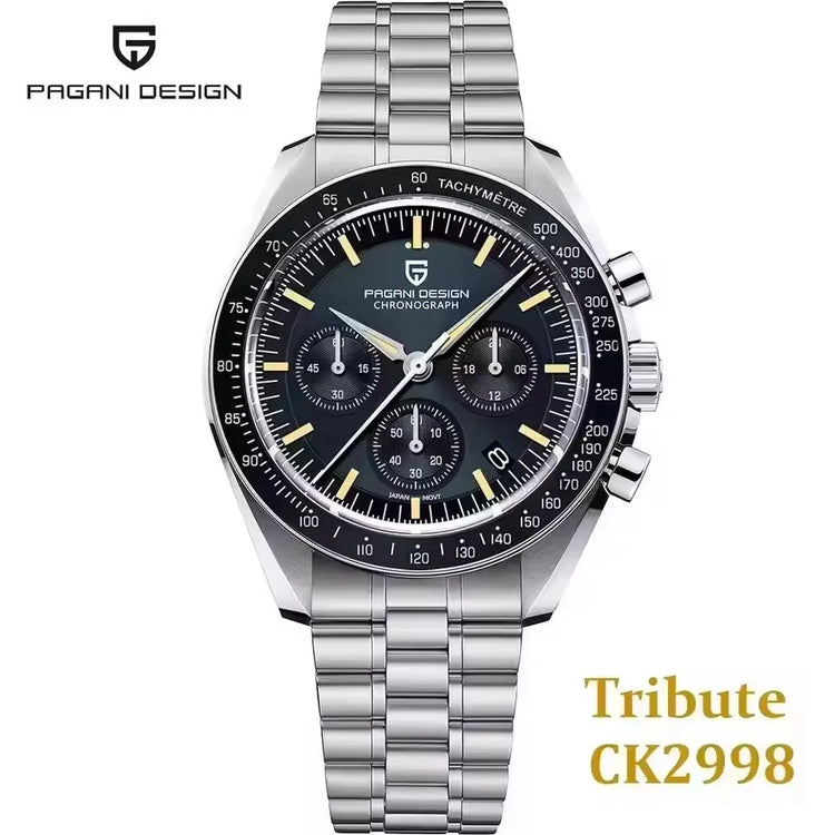 PAGANI DESIGN Nuovo Orologio da Uomo di Lusso al Quarzo con Vetro Zaffiro AR, Cronografo Sportivo Impermeabile 500 ATM, Movimento Giapponese, Luminoso, in Acciaio 316L