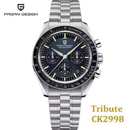 PAGANI DESIGN Nuovo Orologio da Uomo di Lusso al Quarzo con Vetro Zaffiro AR, Cronografo Sportivo Impermeabile 500 ATM, Movimento Giapponese, Luminoso, in Acciaio 316L
