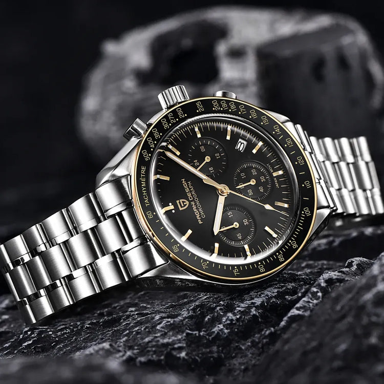 PAGANI DESIGN New Moon Watch Fashion ice blue Orologi al quarzo di lusso per uomo Cronografo da polso in acciaio inossidabile Regali per le vacanze Spedizione locale UE