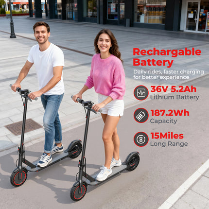 Monopattino Elettrico Pieghevole da 350W con Telaio in Lega di Alluminio, Velocità Massima 30 km/h, Autonomia Fino a 32 km, Carico Massimo 120 kg - Confortevole, Sicuro e Portatile - Disponibile in Magazzino UE