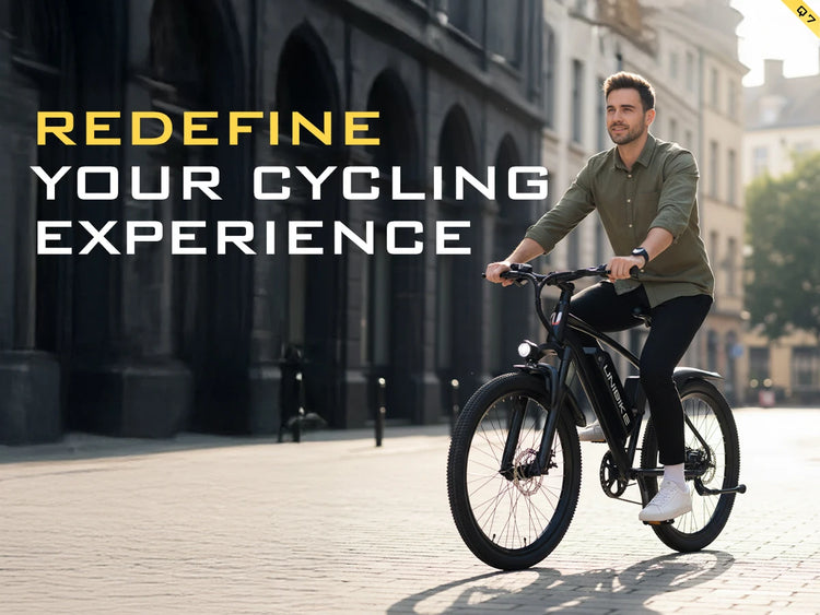 Bicicletta elettrica Aairsk Q7 con motore da 250W, batteria rimovibile da 36V 10Ah, velocità massima di 25 km/h, doppia sospensione e autonomia da 45 a 75 km per carica. Bicicletta elettrica per adulti.