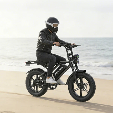 Bicicletta elettrica AONPO per adulti, motore da 2000W di potenza massima, batteria 52V15Ah, moto da montagna fuoristrada, pneumatici fat da 20*4.0 pollici, E-Bike