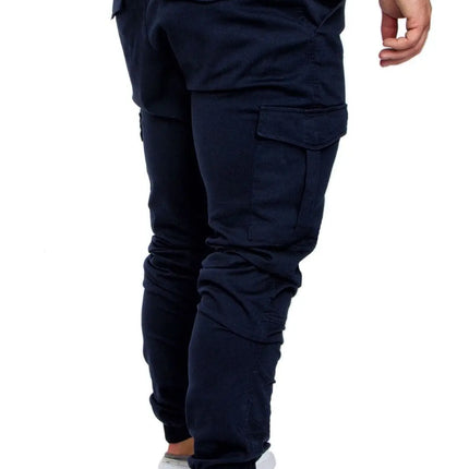 2025 New Male Trousers Mens Joggers Solid Multi-pocket Pants Sweatpants Men Pants Hip Hop Harem Joggers Pants Running men's gym