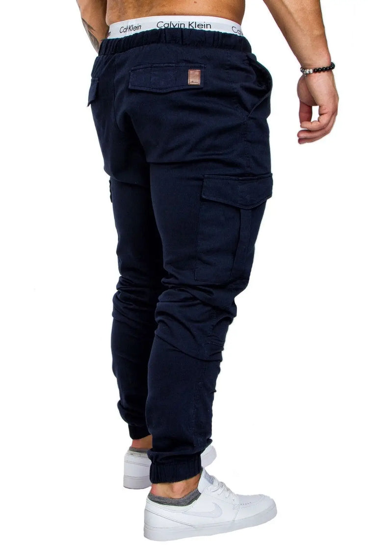 2025 New Male Trousers Mens Joggers Solid Multi-pocket Pants Sweatpants Men Pants Hip Hop Harem Joggers Pants Running men's gym